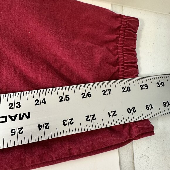 Vtg Wilson Mens Sweatpants Joggers Burgundy Cotton Medium Draw String 80s - Picture 9 of 9